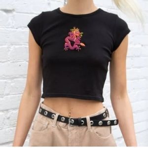 Brandy melville dragon embroidered top